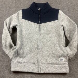 OshKosh B'gosh Fleece Jacket Boys 10 Heather Gray &‎ Blue Pockets Corpore Warm